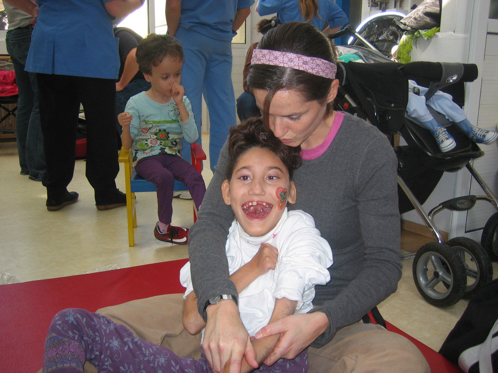 Abby working with orphan